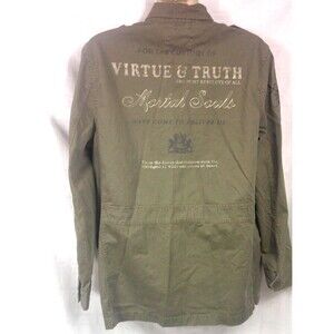 Express Army Jacket Olive Green Virtue and Truth Mortal Souls Men's Size Large